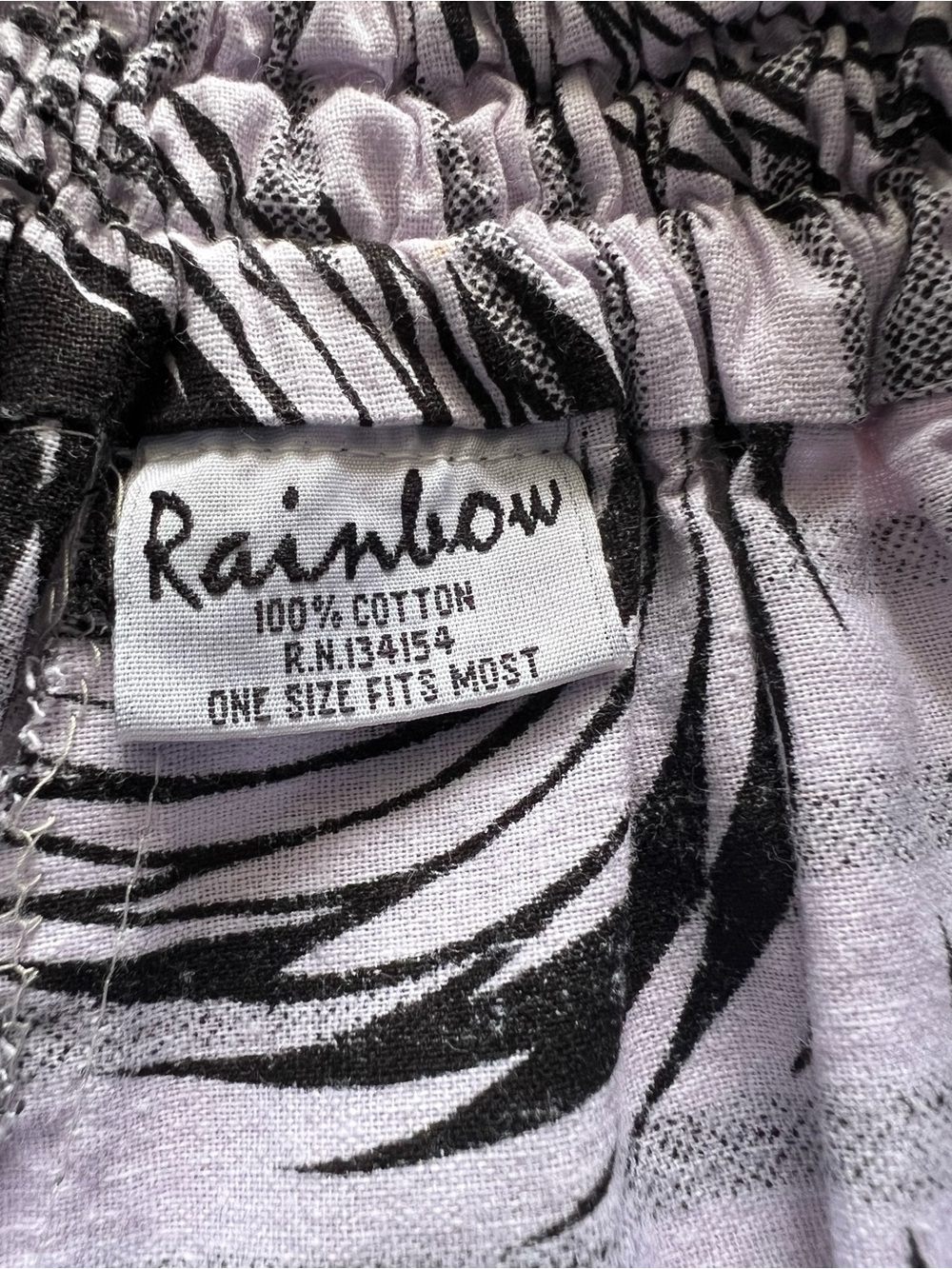 Rainbow One Size Black White Abstract Swirl Maxi Skirt Elastic Waist Tie Belt - Picture 7 of 10